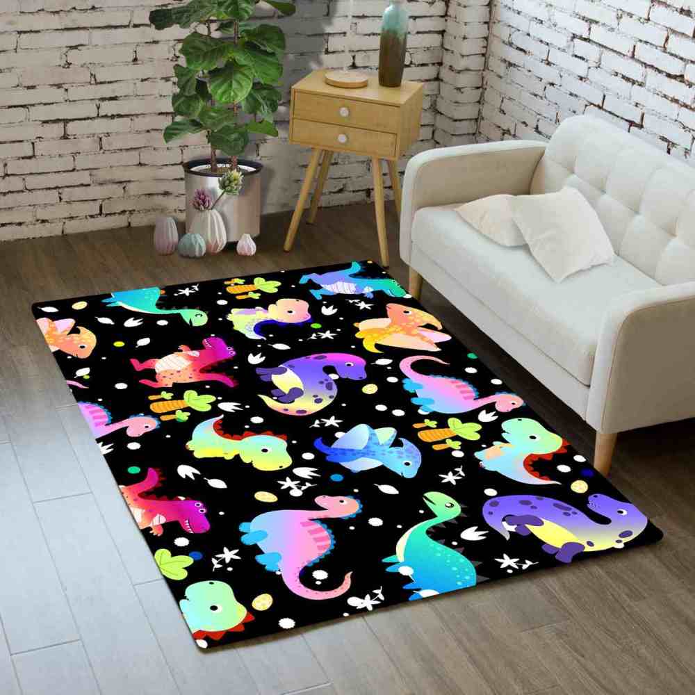 Cute Colorful Prehistoric Dinosaur Boys Playroom Rug | CozyLil