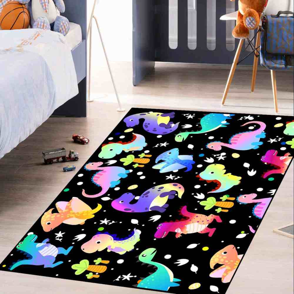 Cute Colorful Prehistoric Dinosaur Boys Playroom Rug | CozyLil