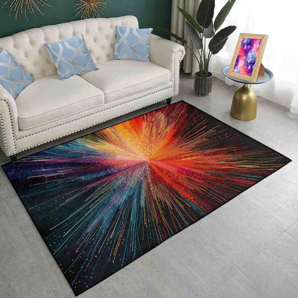 Abstract Color Explosion Area Rug Gamer Room Decor | CozyLil