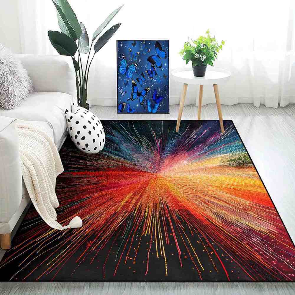 Abstract Color Explosion Area Rug Gamer Room Decor | CozyLil