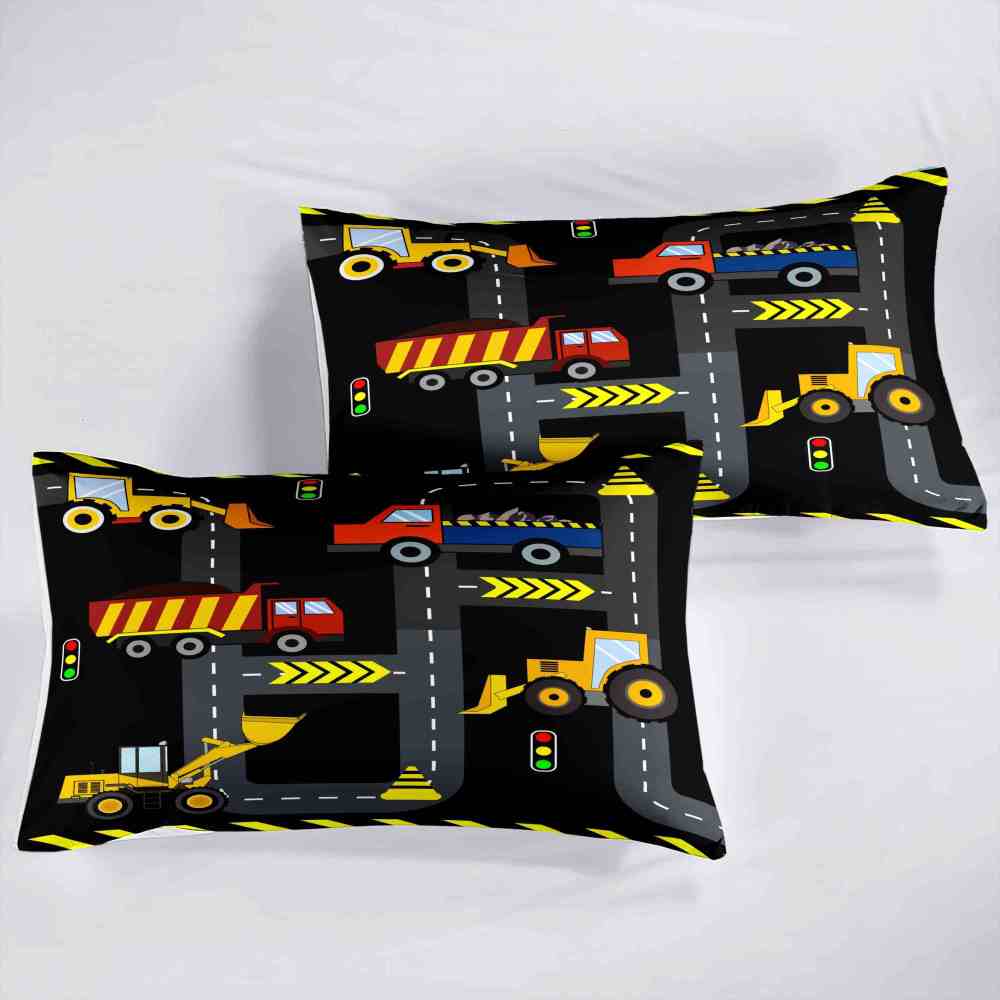 Black Asphalt Road Track Boys Comforter Set | CozyLil