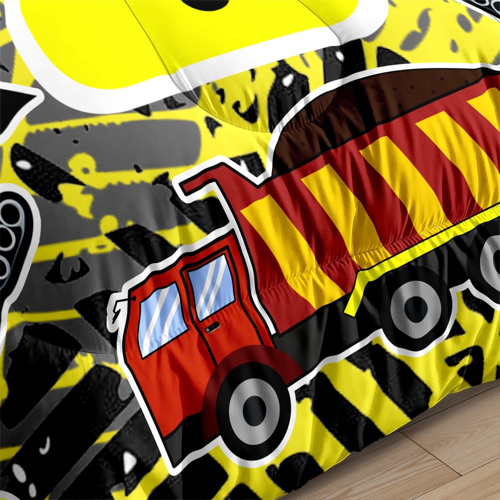 Extreme Tire Track Caution Kids Comforter Set | CozyLil