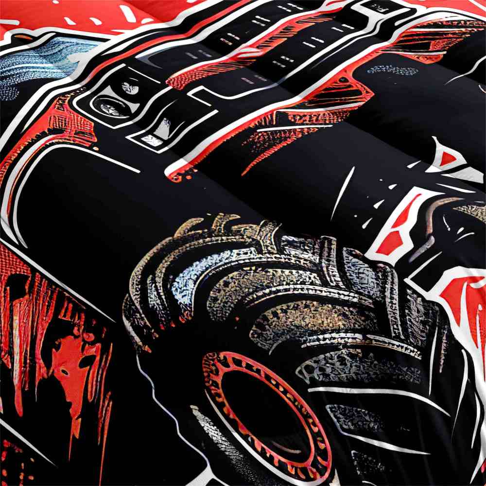 Red Monster Truck Racing Bedding Set Boys Room Decor | CozyLil