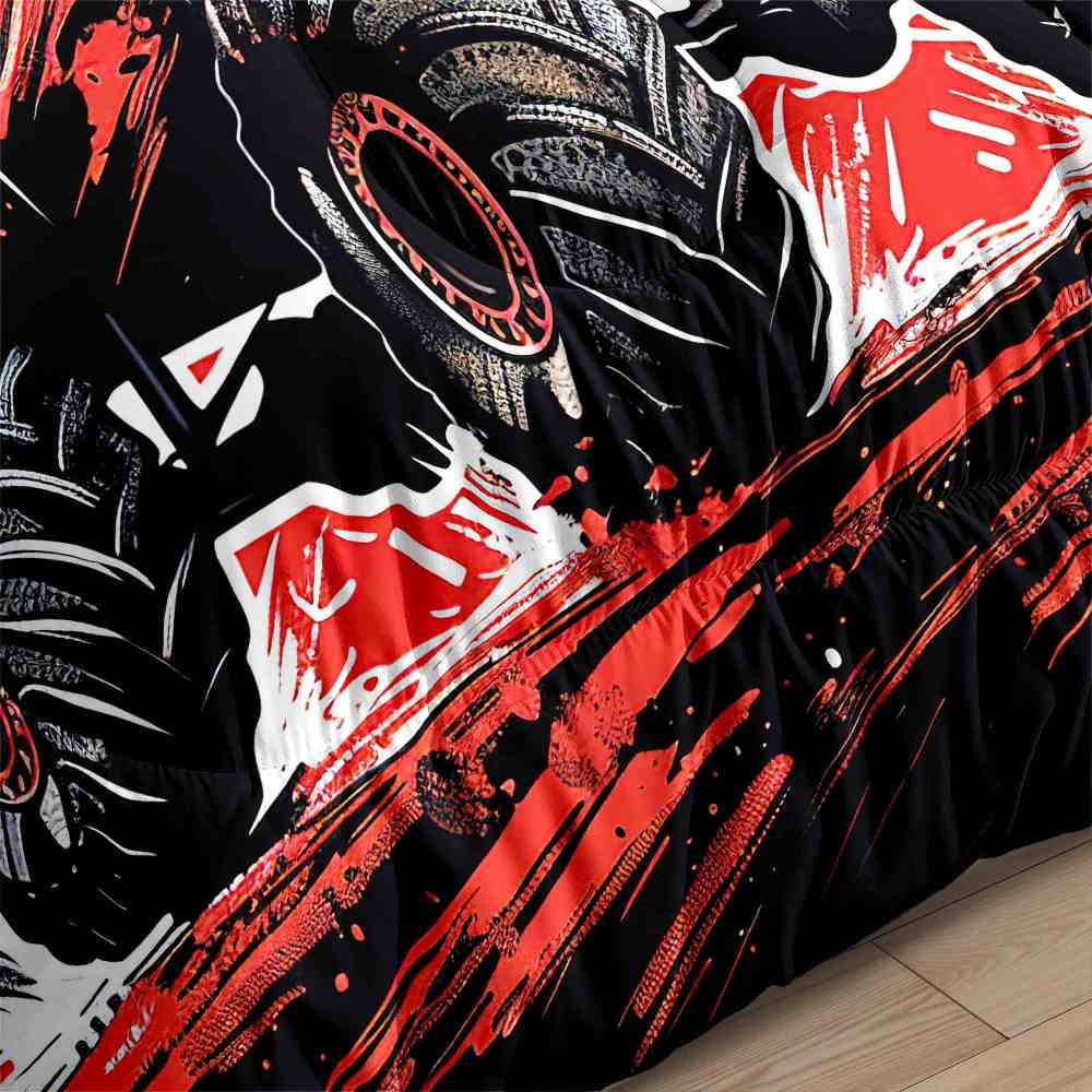 Red Monster Truck Racing Bedding Set Boys Room Decor | CozyLil