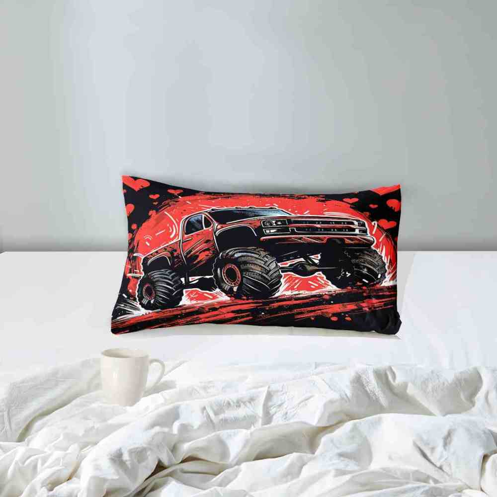 Red Monster Truck Racing Bedding Set Boys Room Decor | CozyLil