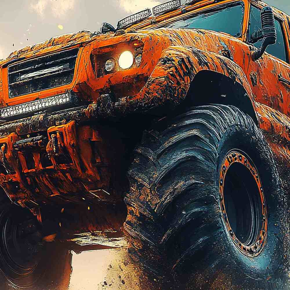 Orange Extreme Off-Road Mud Truck Bedding Set Teen Boys | CozyLil