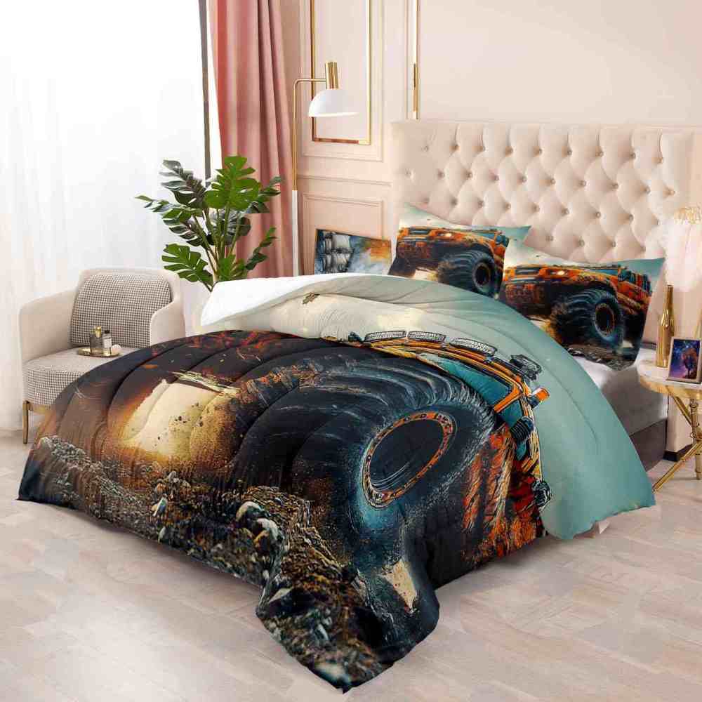 Orange Extreme Off-Road Mud Truck Bedding Set Teen Boys | CozyLil
