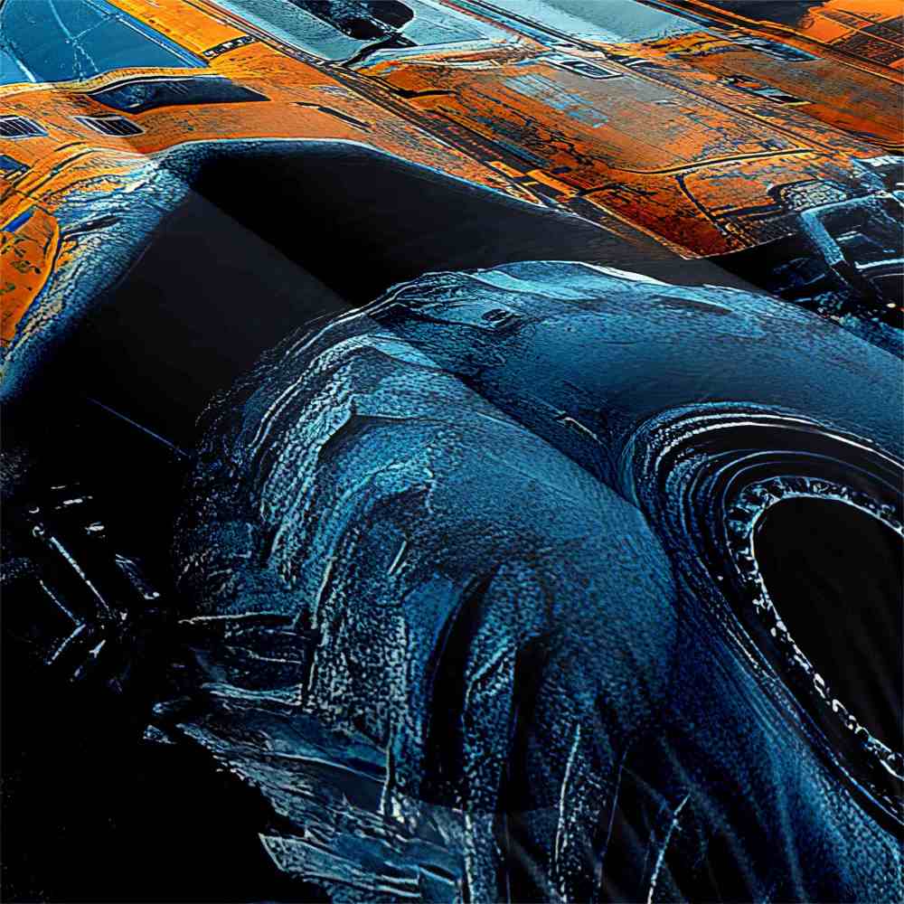 Blue Mechanical Giant Tire Off-Road Truck Comforter Set | CozyLil