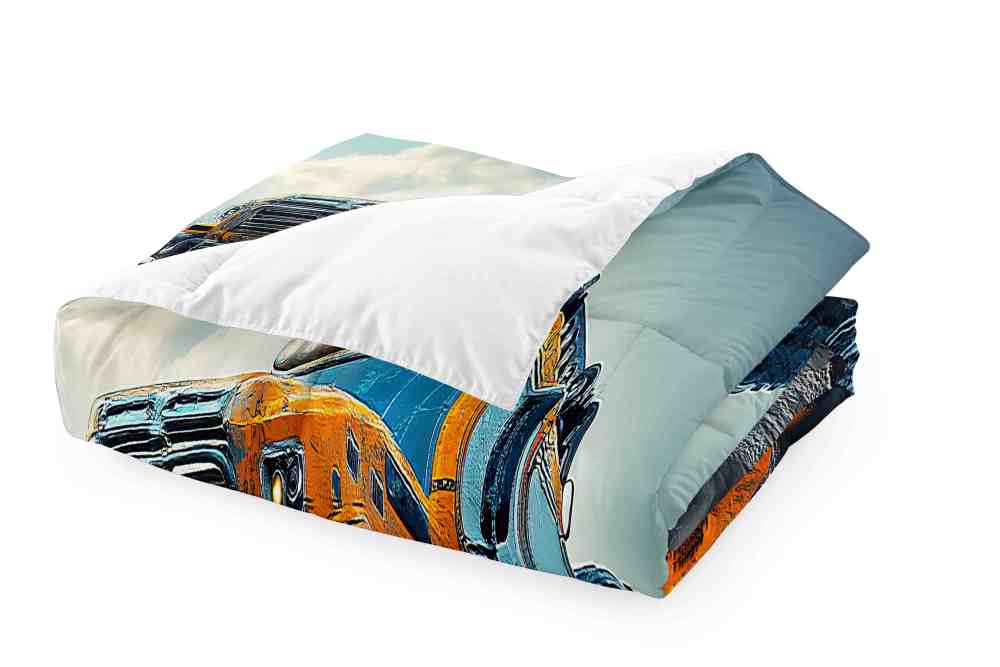 Blue Mechanical Giant Tire Off-Road Truck Comforter Set | CozyLil