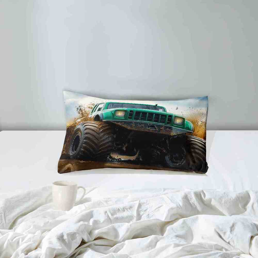 Aggressive Green Monster Truck Racing Comforter Set | CozyLil