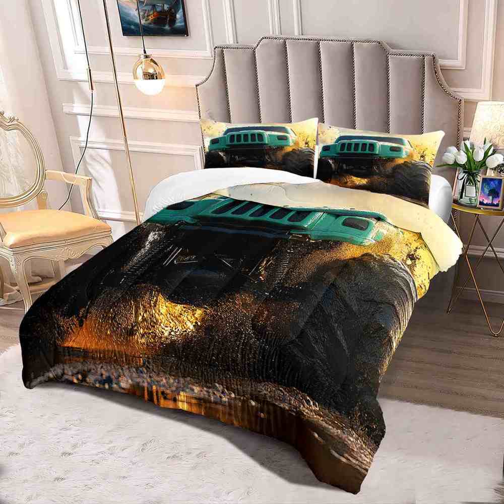 Golden Sunset Mud Truck Off-Road Bedding Set Teen Room | CozyLil