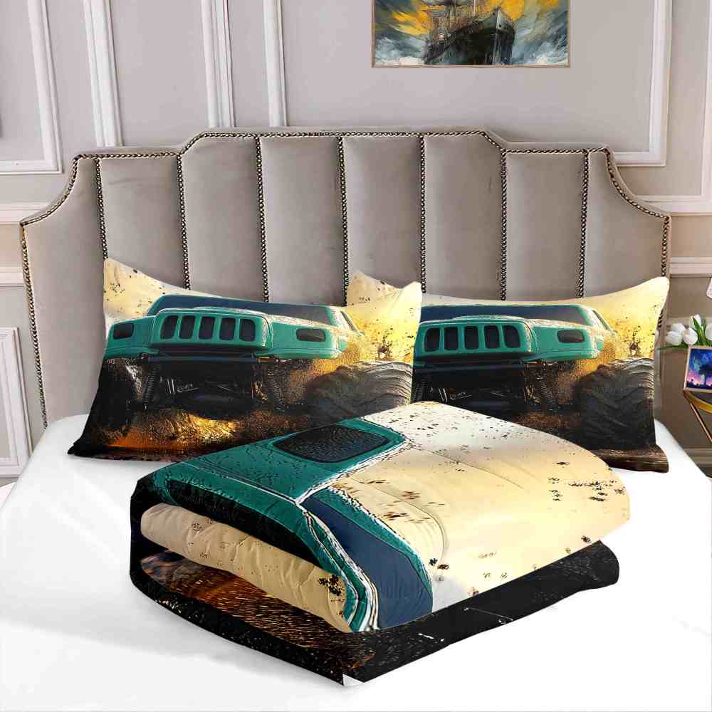 Golden Sunset Mud Truck Off-Road Bedding Set Teen Room | CozyLil