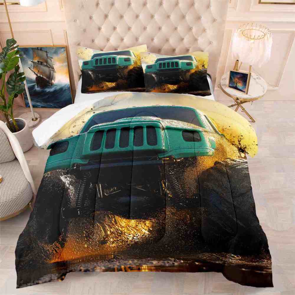 Golden Sunset Mud Truck Off-Road Bedding Set Teen Room | CozyLil