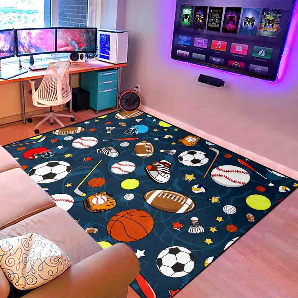 Ultimate Sports Galaxy Navy Area Rug | Upgrade Ultra Non-Slip | CozyLil