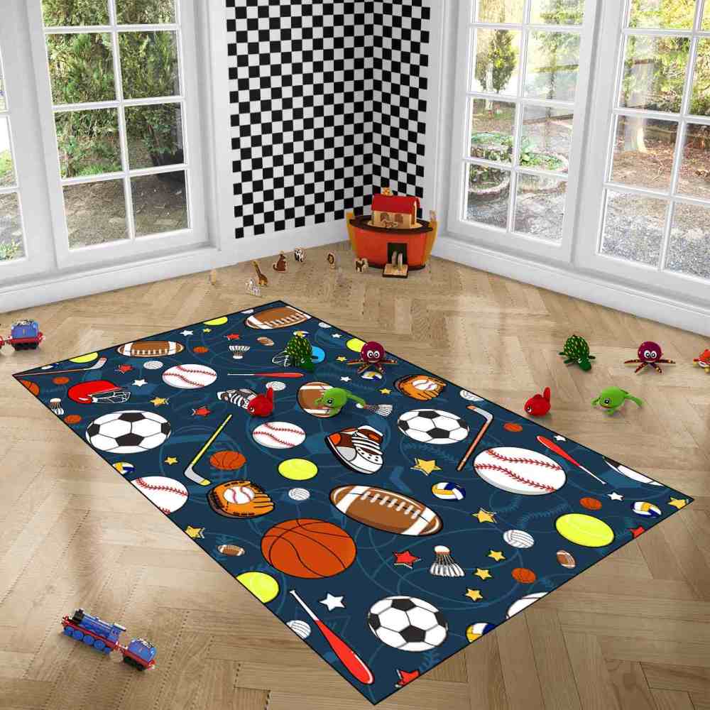 Ultimate Sports Galaxy Navy Area Rug | Upgrade Ultra Non-Slip | CozyLil