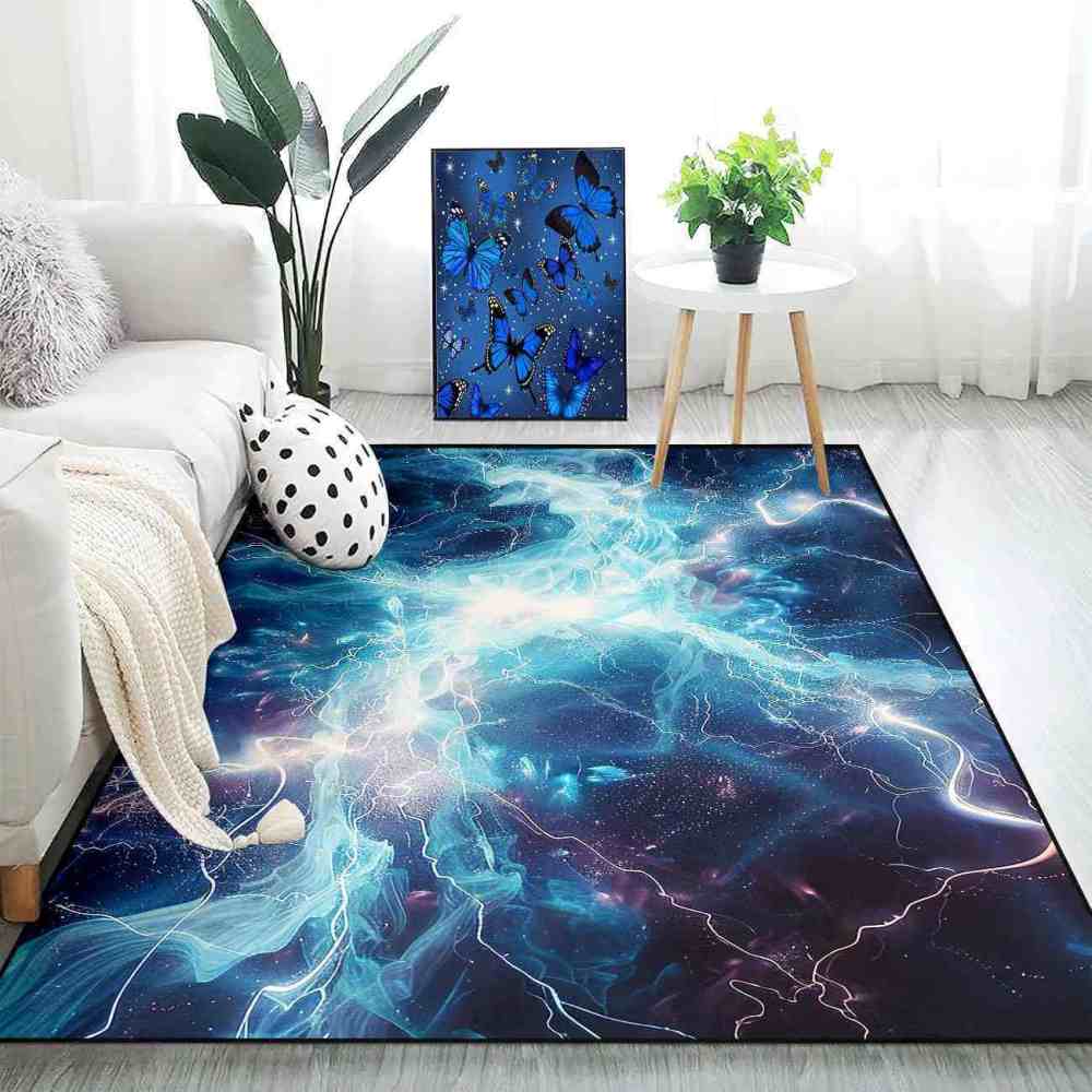 Electric Plasma Burst Area Rug Gamer Room Floor Mat | CozyLil