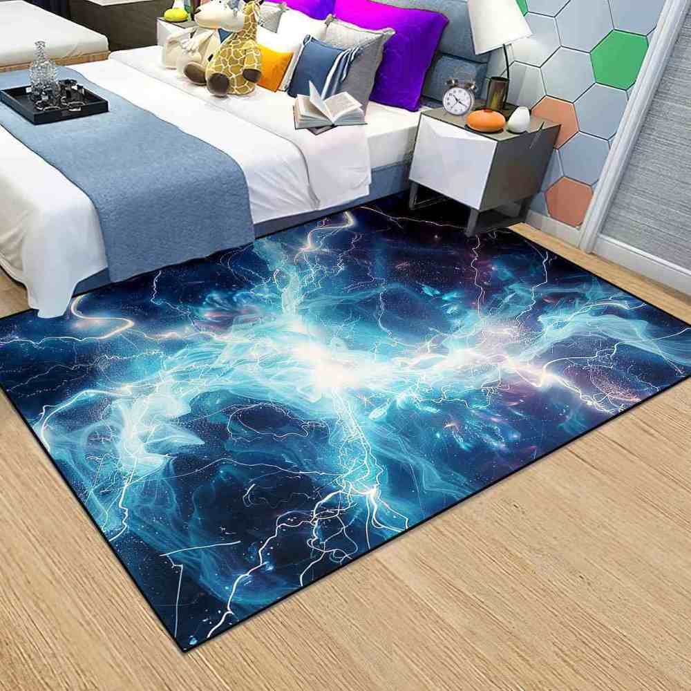 Electric Plasma Burst Area Rug Gamer Room Floor Mat | CozyLil