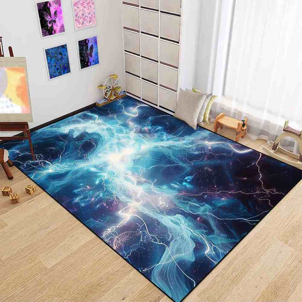 Electric Plasma Burst Area Rug Gamer Room Floor Mat | CozyLil