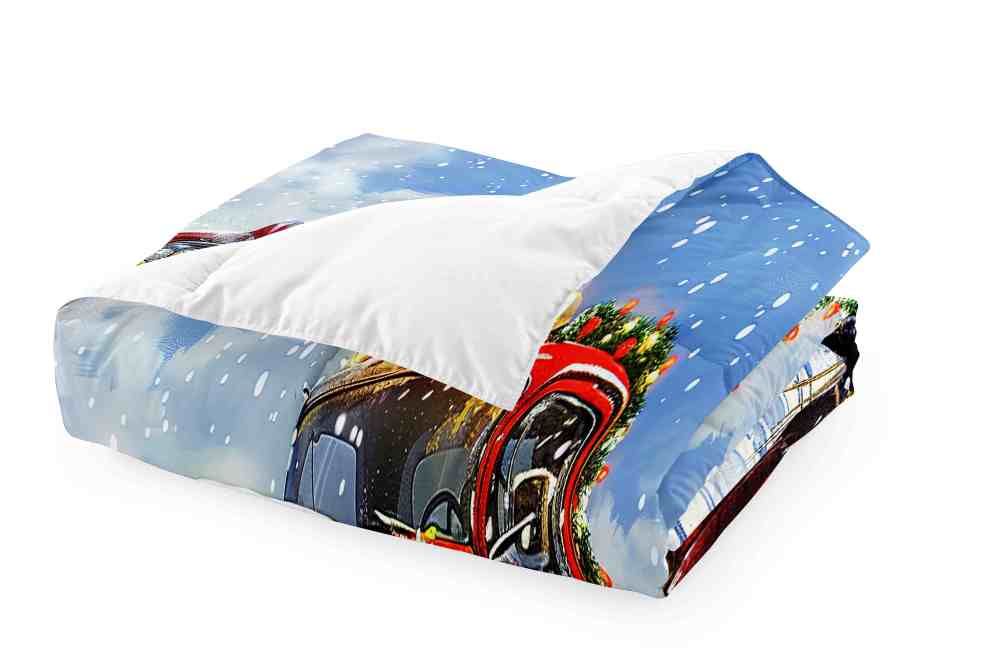 Holiday Roof Wreath Monster Truck Comforter Set Boys Winter Bedding | CozyLil