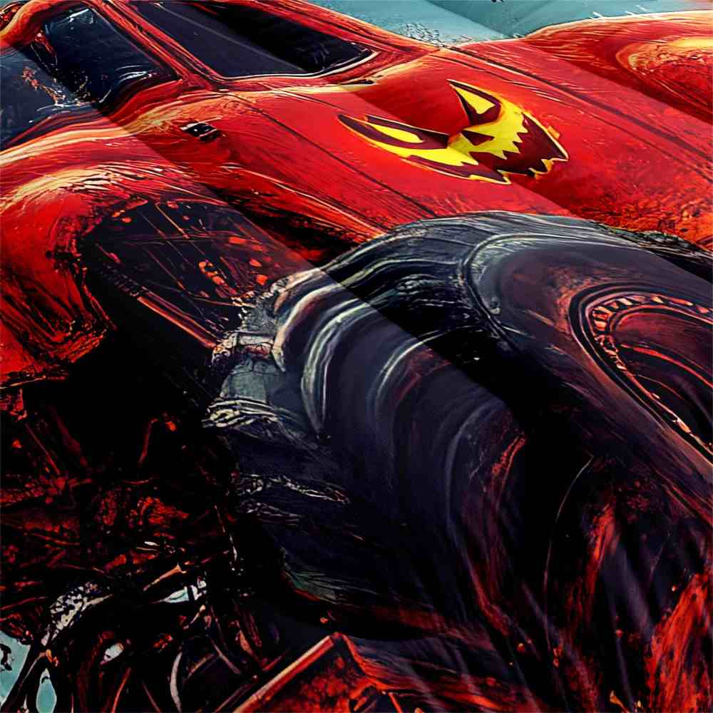 Fiery Jack-o'-Lantern Monster Truck Comforter Set Halloween Bedding | CozyLil