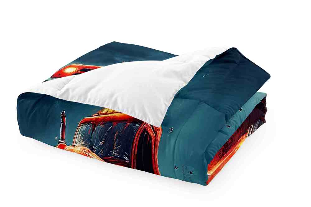 Fiery Jack-o'-Lantern Monster Truck Comforter Set Halloween Bedding | CozyLil