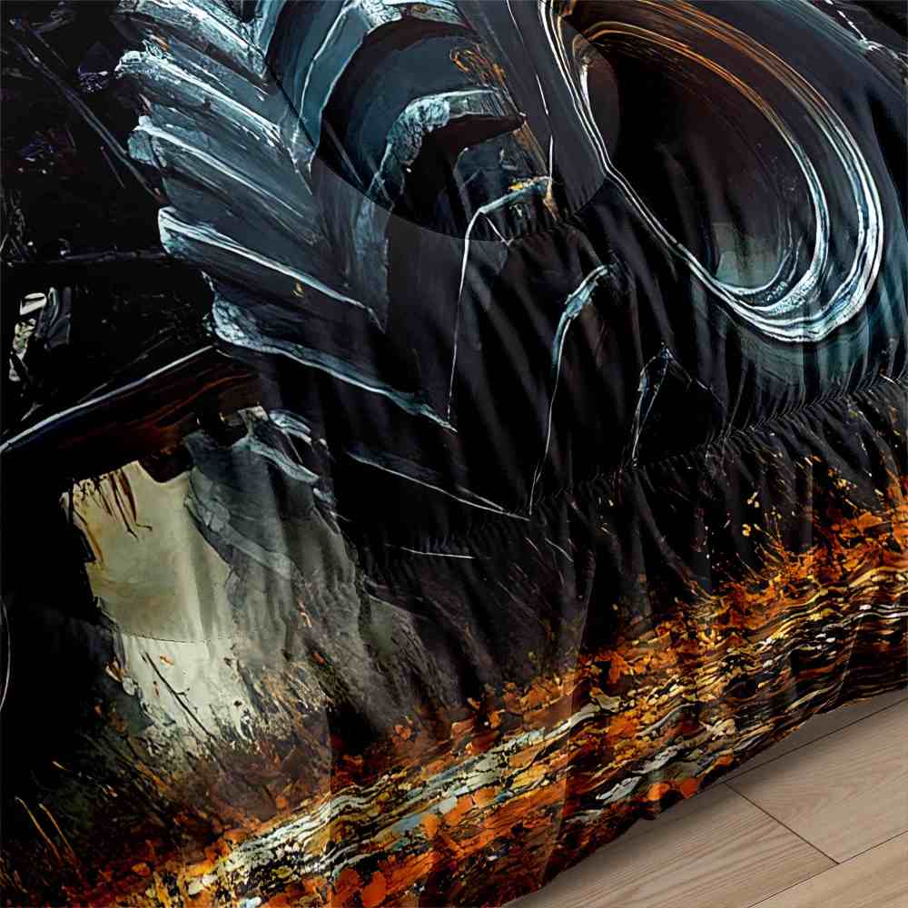 Pumpkin Grill Orange Monster Truck Comforter Set Boys Bedding | CozyLil