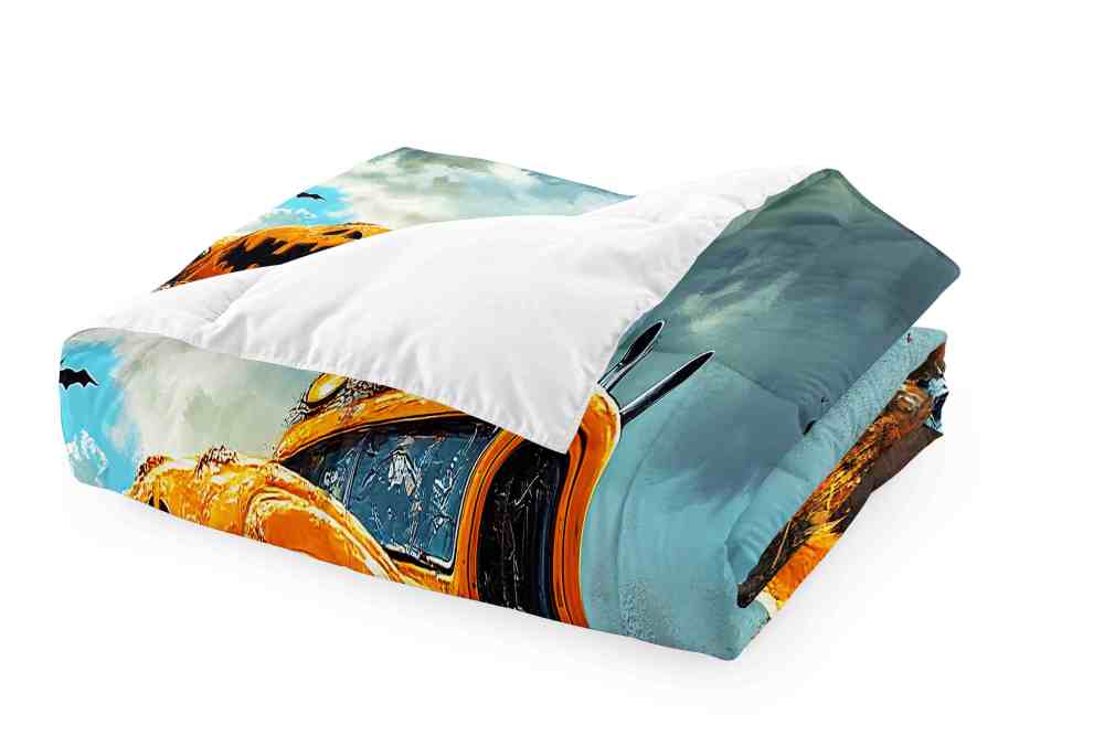 Pumpkin Grill Orange Monster Truck Comforter Set Boys Bedding | CozyLil