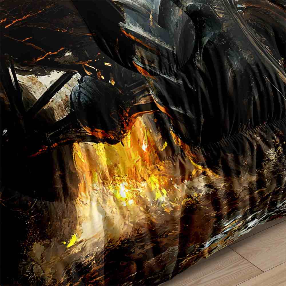 Spooky Roof Pumpkins Monster Truck Comforter Set Kids Bedding | CozyLil