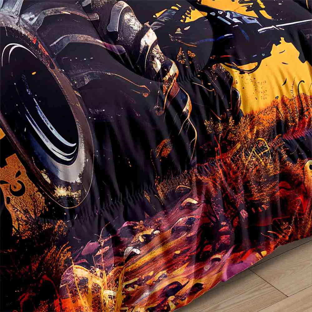 Full Moon Spooky Night Monster Truck Comforter Set Boys Bedding | CozyLil