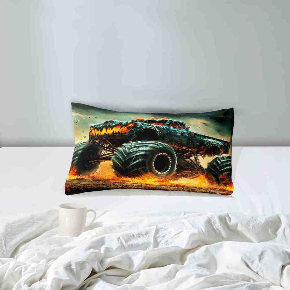 Fiery Extreme Off-Road Monster Truck Comforter Set Boys Bedding | CozyLil
