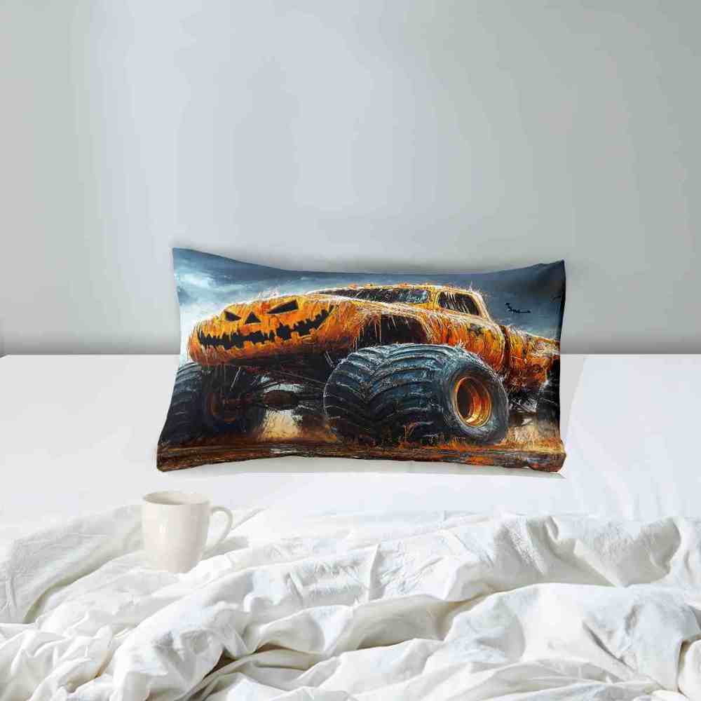 Halloween Pumpkin Monster Truck Comforter Set Kids Room Decor | CozyLil