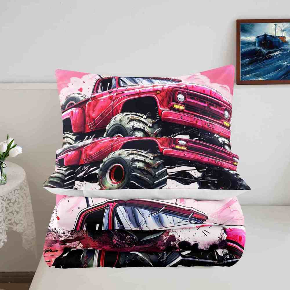 Sunset Desert Off-Road Monster Truck Comforter Set Boys Bedding | CozyLil