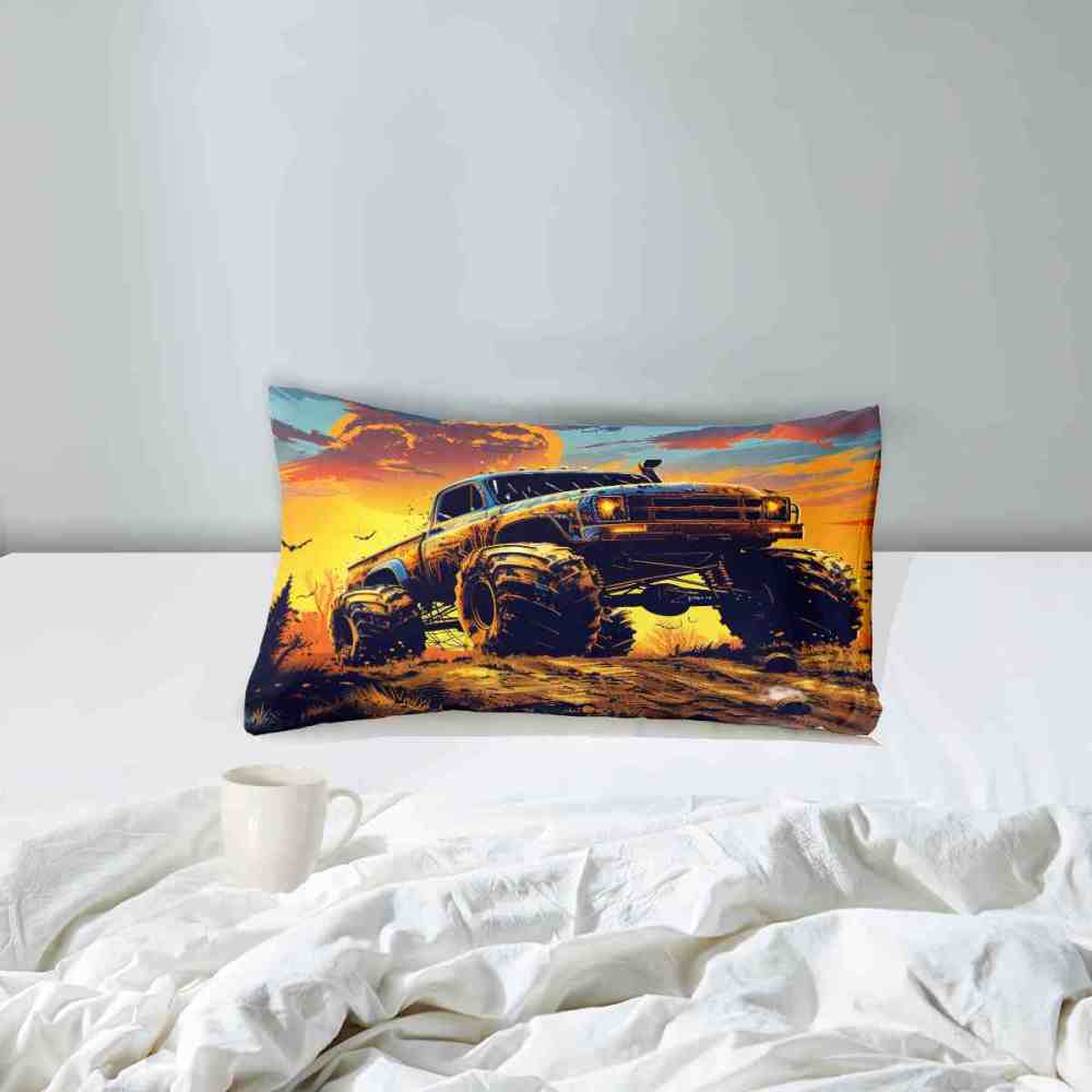 Sunset Desert Off-Road Monster Truck Comforter Set Boys Bedding | CozyLil