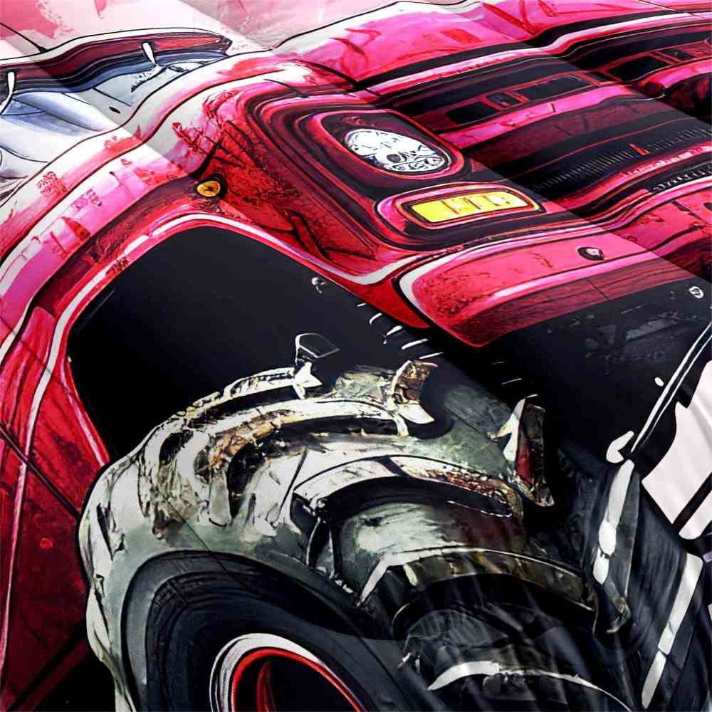 Pink Off-Road Monster Truck Comforter Set Girls Bedding | CozyLil