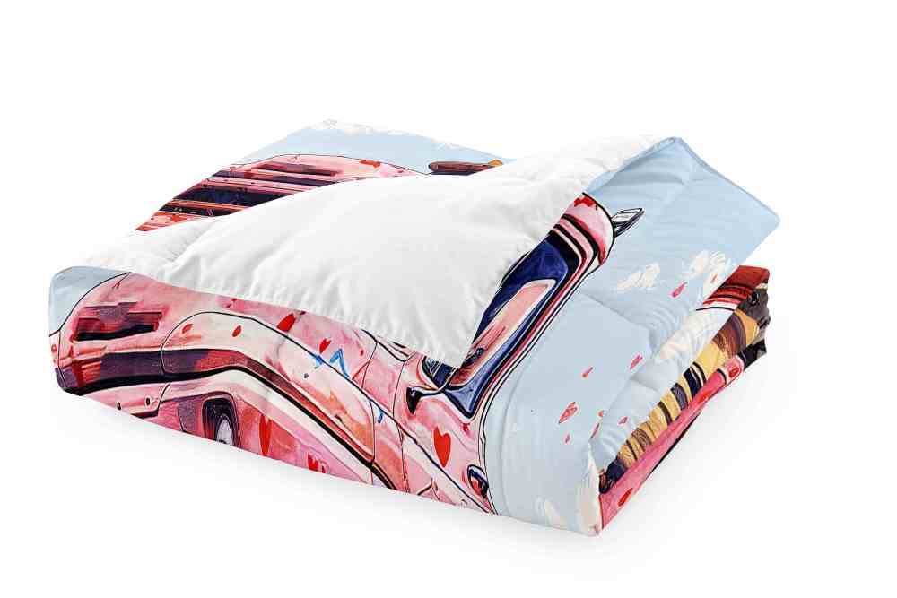 Red Heart Vintage Monster Truck Comforter Set Kids Bedding | CozyLil