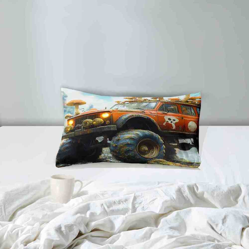 Skull Truck Forest Mushroom Comforter Set Teens Bedding | CozyLil