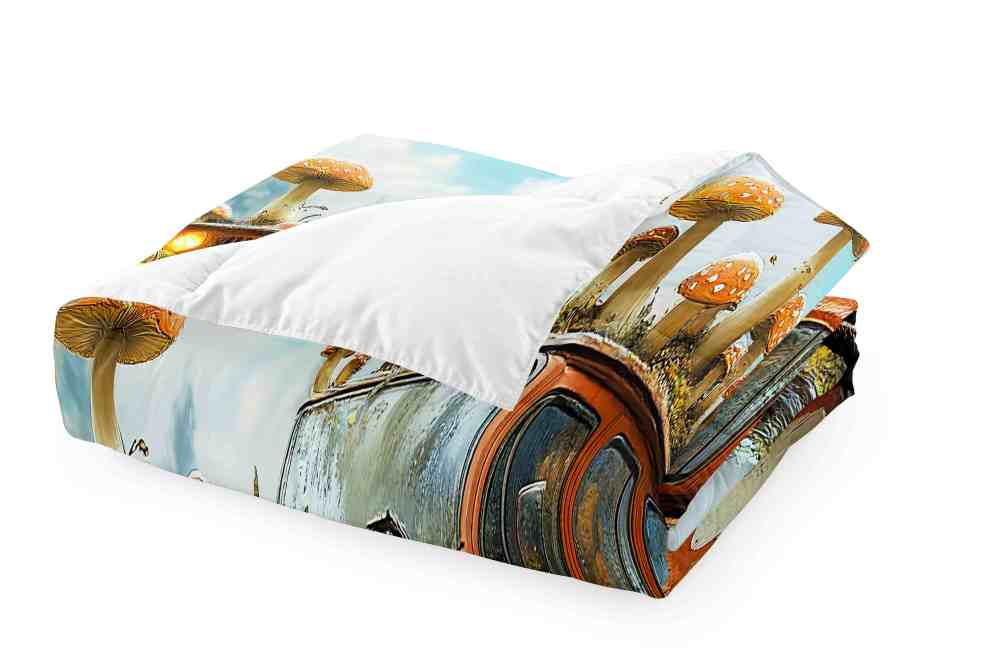 Skull Truck Forest Mushroom Comforter Set Teens Bedding | CozyLil