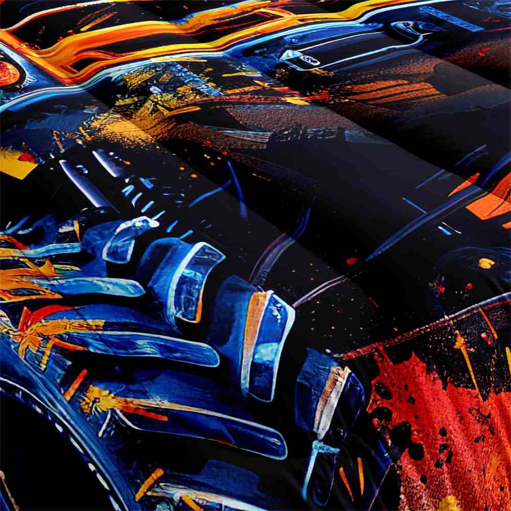 Abstract Watercolor Racing Monster Truck Comforter Set Teens | CozyLil