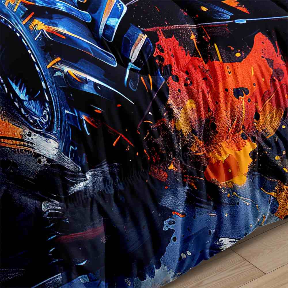 Abstract Watercolor Racing Monster Truck Comforter Set Teens | CozyLil