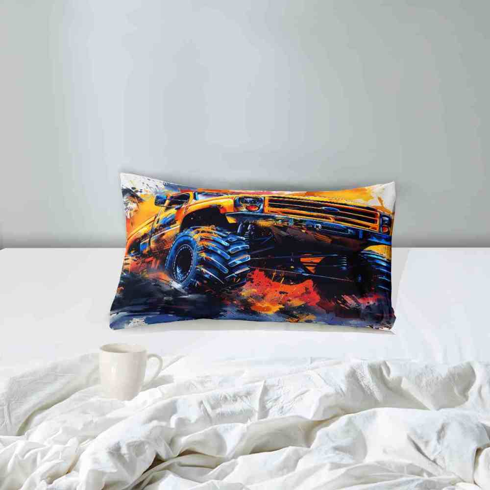 Abstract Watercolor Racing Monster Truck Comforter Set Teens | CozyLil