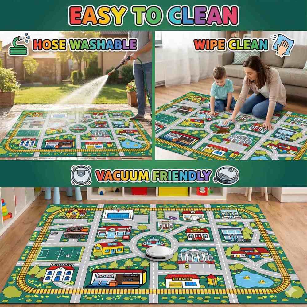 City Road Toy Car Play Mat Kids Playroom Rug | CozyLil