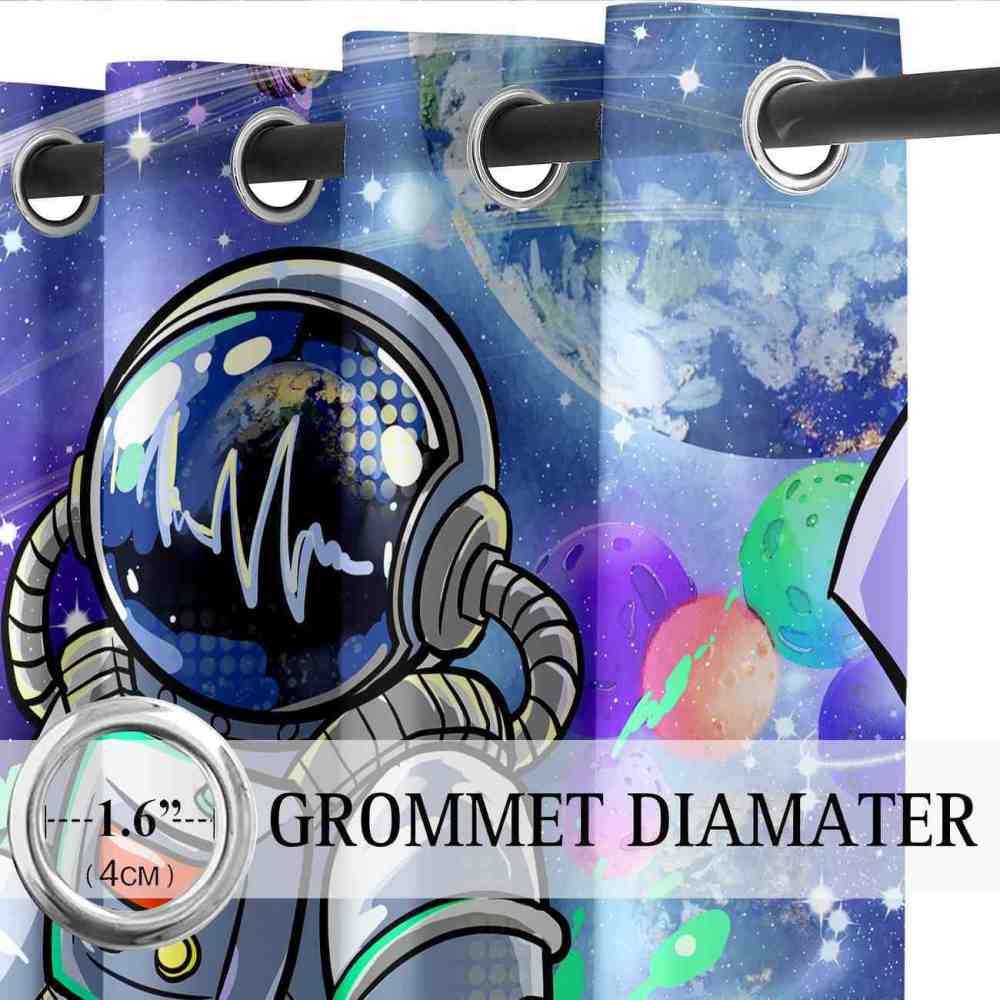 DJ Astronaut in Space Galaxy Window Curtain Set (2 Panels) | CozyLil