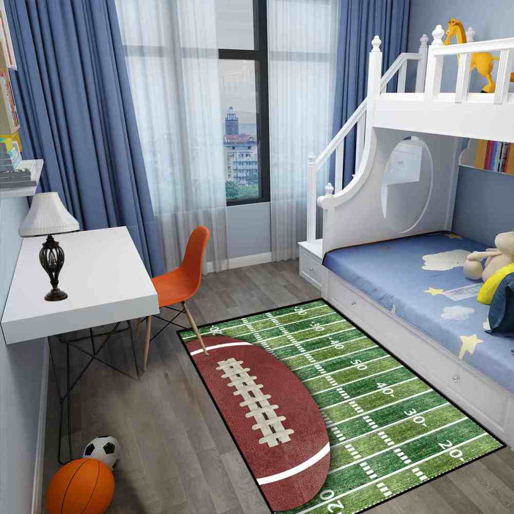 Football Field Sports Area Rug for Boys Bedroom | CozyLil