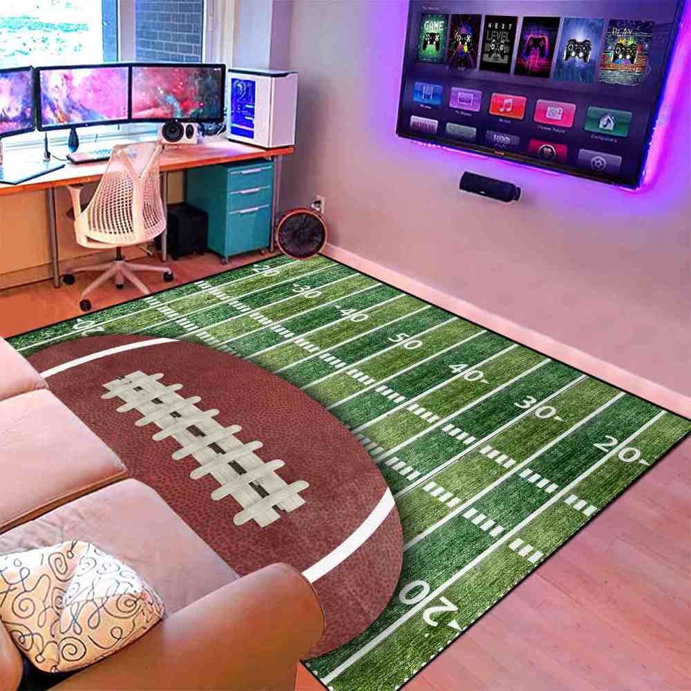 Football Field Sports Area Rug for Boys Bedroom | CozyLil