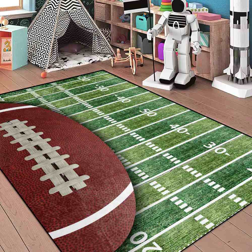 Football Field Sports Area Rug for Boys Bedroom | CozyLil