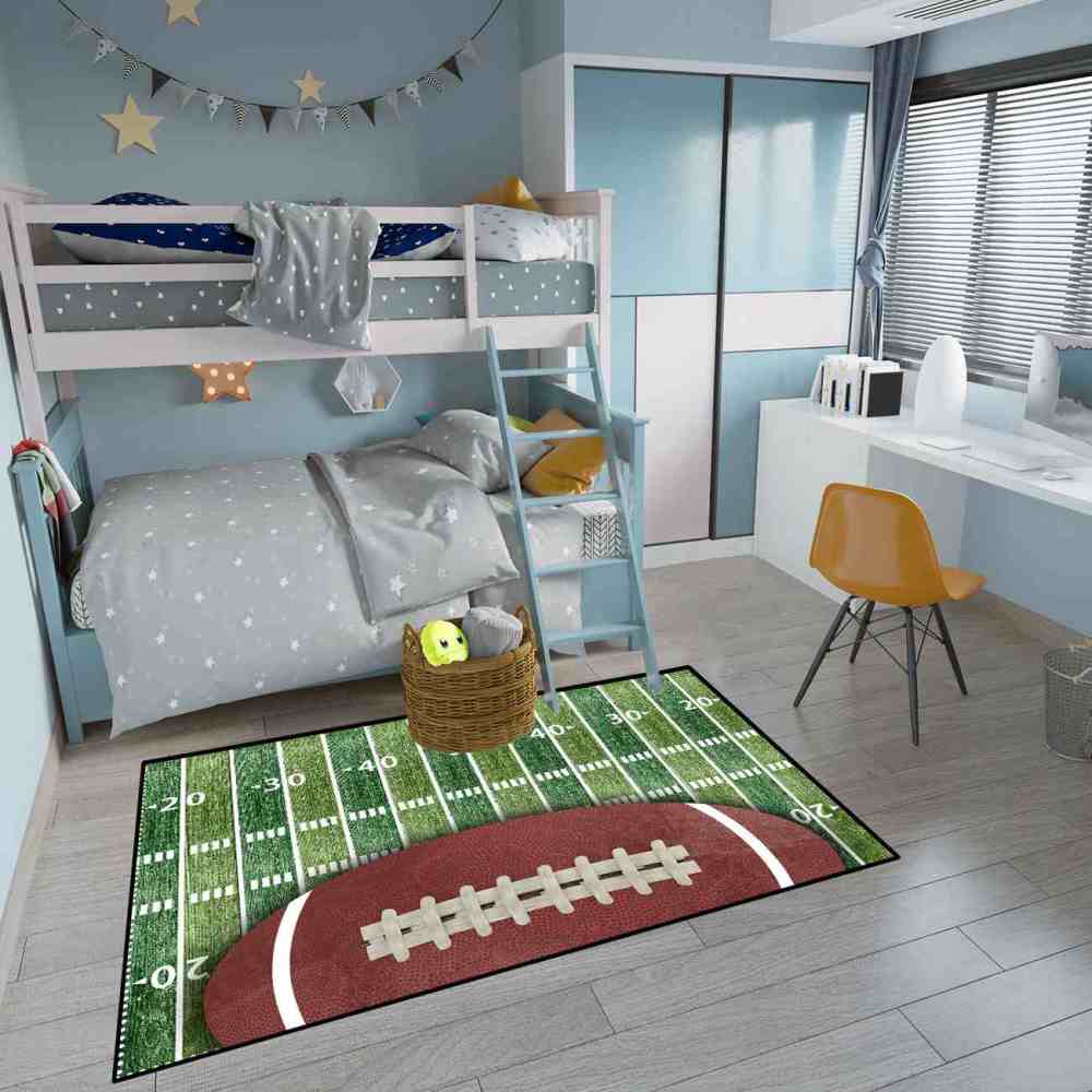 Football Field Sports Area Rug for Boys Bedroom | CozyLil