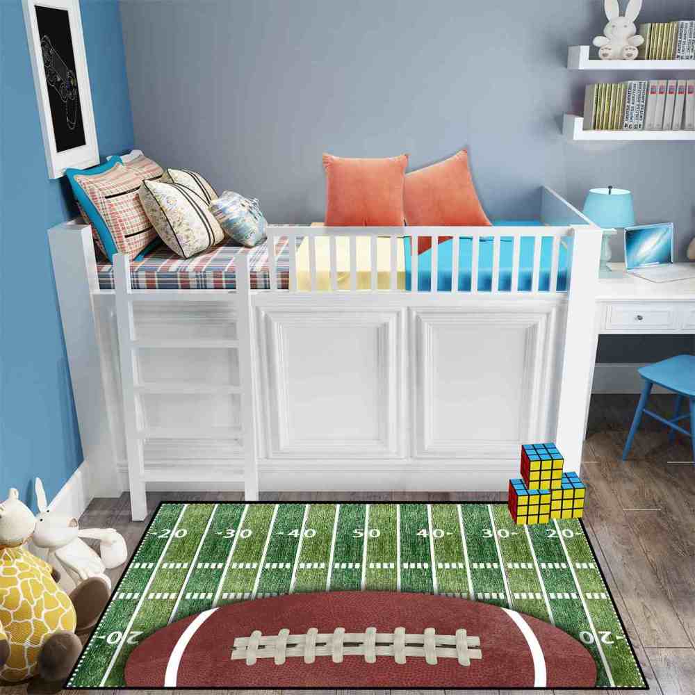 Football Field Sports Area Rug for Boys Bedroom | CozyLil