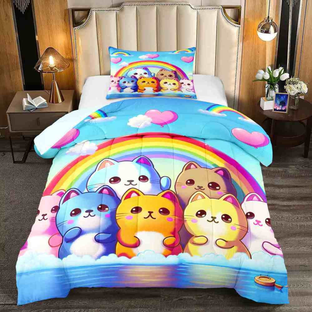 Chibi Rainbow Friends Kids Comforter Set | CozyLil