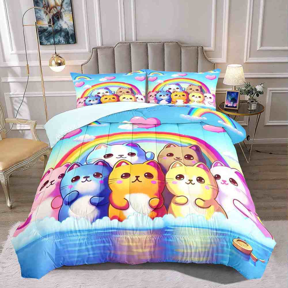 Chibi Rainbow Friends Kids Comforter Set | CozyLil