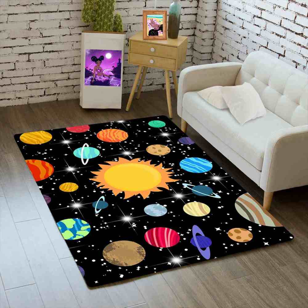 Vibrant Multi-Planet Universe Area Rug for Boys Bedroom | CozyLil